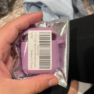 Purple AirPod case key chain